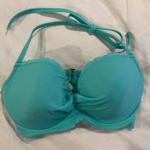 Scalloped mint bikini top 34D